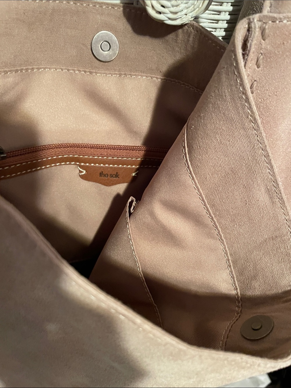 The Sak / large Soft Taupe Suede Tote Bag - Picture 6 of 11